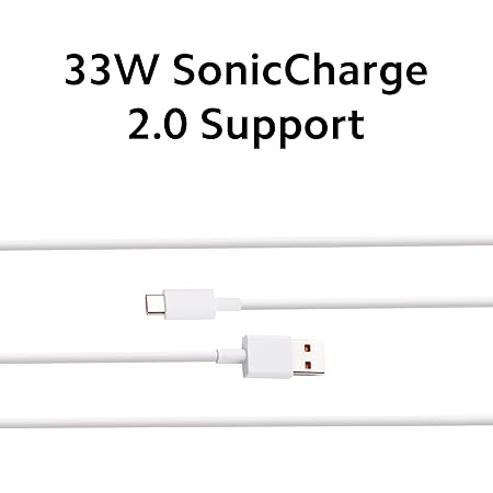 33W Fast Charging Cable USB C Quick Charge 4.0 Soniccharge Cord Compatible withMi, Redmi, Android (White)