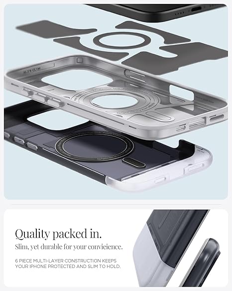 Spigen Classic C1 MagFit Back Cover Case Compatible with iPhone 16 Pro (TPU + Poly Carbonate | Graphite)