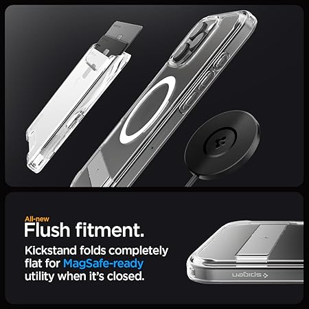Spigen Ultra Hybrid S MagFit Back Cover Case Compatible with iPhone 16 Pro (TPU + Poly Carbonate | Crystal Clear)
