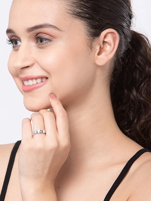 Pure Real 925 Sterling Silver Adjustable Ring Band | Multiple Design Options | Gift for Women and Girls - Rajputtrade