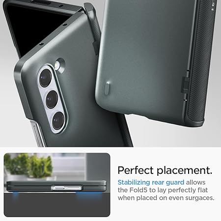 Spigen Slim Armor Pro for Samsung Galaxy Z Fold 5 Case, Galaxy Z Fold 5 Back Cover - TPU+PC (Abyss Green)