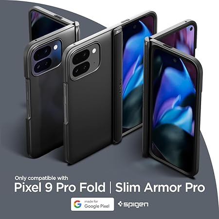 Spigen TPU+PC Slim Armor Pro For Google Pixel 9 Pro Fold Case, Pixel 9 Pro Fold Back Cover - Black