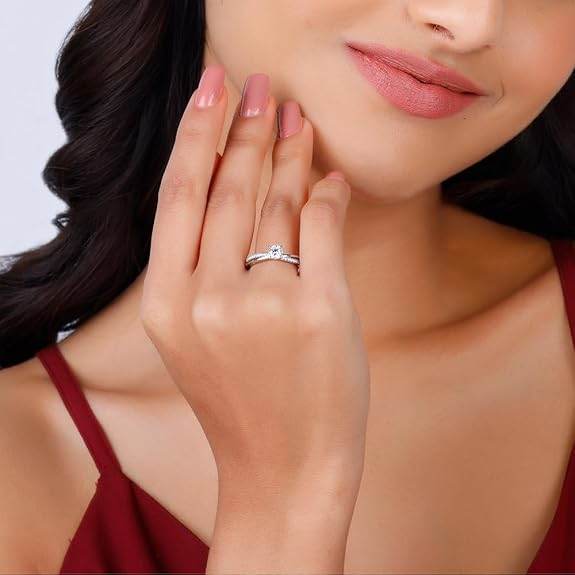 925 Silver Layered Ring Rose Gold 18k Gold Plated Rings | Stacking Ring | Statement Ring | Gifts for Women & Girls - Rajputtrade