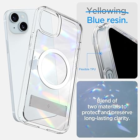 Spigen Ultra Hybrid S MagFit Back Cover Case Compatible with iPhone 15 Plus (TPU + Poly Carbonate | Crystal Clear)