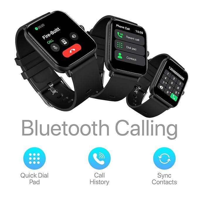 Fire-Boltt Ninja Call Pro Smart Watch Dual Chip Bluetooth Calling, 42.92mm (1.69 inch) HD Display (Black) - Rajputtrade
