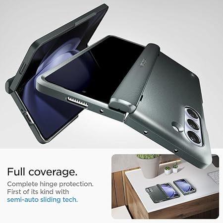 Spigen Slim Armor Pro for Samsung Galaxy Z Fold 5 Case, Galaxy Z Fold 5 Back Cover - TPU+PC (Abyss Green)