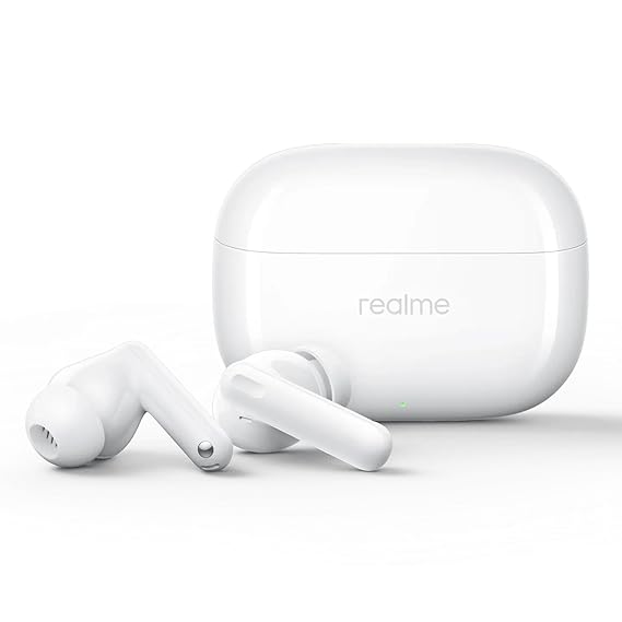realme Buds T310 Truly Wireless in-Ear Earbuds with 46dB Hybrid ANC, Upto 40Hrs Battery and Fast Charging (White) - Rajputtrade