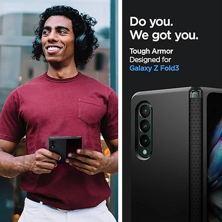 Spigen Tough Armor for Samsung Galaxy Z Fold 3 5G Case, Galaxy Z Fold 3 5G Back Cover - Black