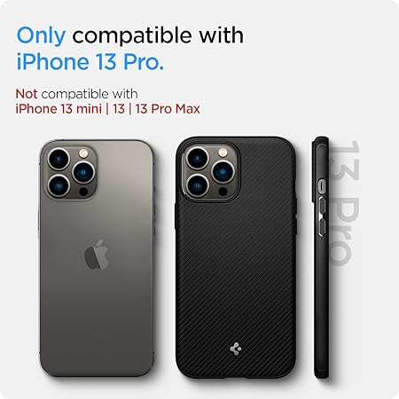 Spigen Mag Armor Back Cover Case Compatible with iPhone 13 Pro (TPU | Matte Black)