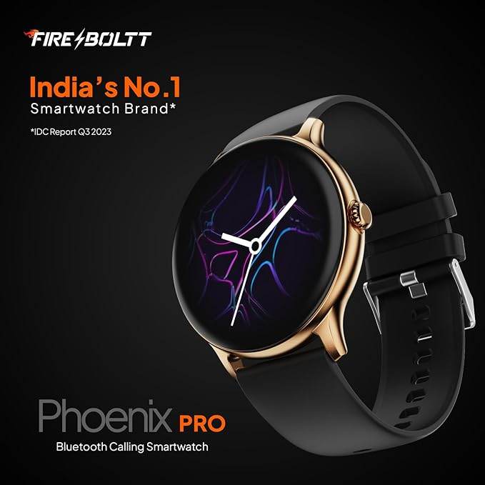 Fire-Boltt Phoenix Pro Smart Watch 1.39 inch Bluetooth Calling, Metal Body with 120+ Sports Modes, SpO2 (Gold Black) - Rajputtrade