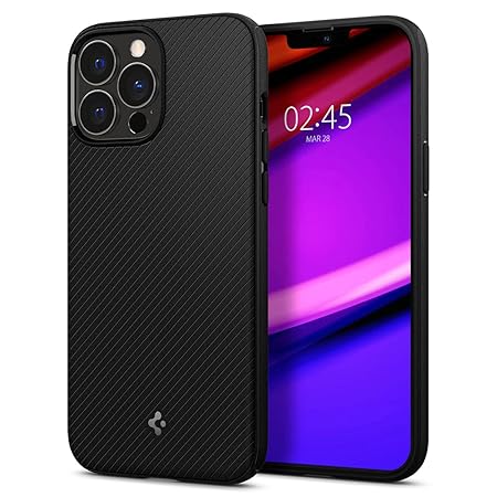Spigen Mag Armor Back Cover Case Compatible with iPhone 13 Pro Max (TPU | Matte Black)