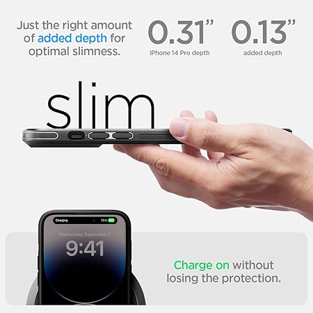 Spigen Cryo Armor Back Cover Case Compatible with iPhone 14 Pro (TPU + Poly Carbonate | Matte Black)