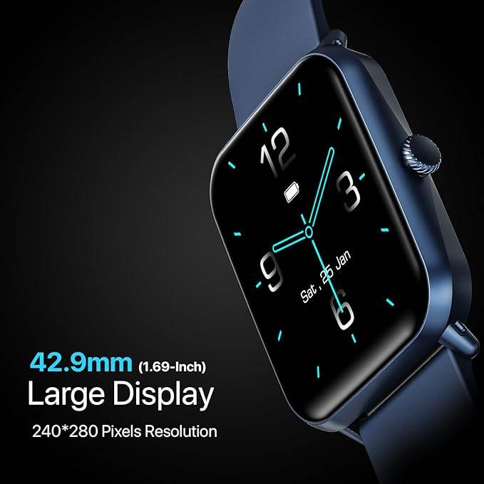 Fire-Boltt Ninja Call Pro Smart Watch Dual Chip Bluetooth Calling, 42.92mm (1.69 inch) Display (Deep Blue) - Rajputtrade