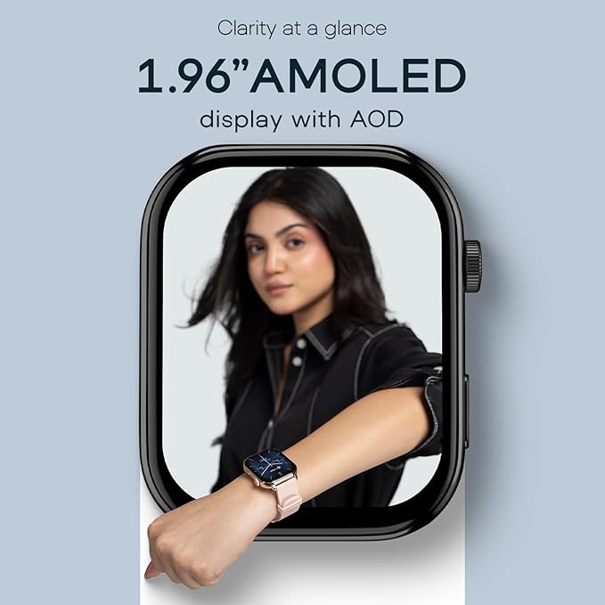 Noise Pulse 4 Max Smart Watch, 1.96" AMOLED Display, Functional Crown, Health Suite (Deep Wine) - Rajputtrade