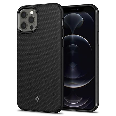 Spigen Mag Armor Back Cover Case Compatible with iPhone 12 Pro/12 (TPU | Matte Black)