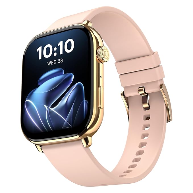 Noise Pulse 4 Max Smart Watch, 1.96" AMOLED Display, Functional Crown, Health Suite (Rose Pink) - Rajputtrade