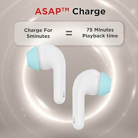 boAt Airdopes 175 True Wireless Earbuds with Quad Mics ENx™ Technology, ASAP™ Charge, 35H Playtime, Signature Sound, IPX4, IWP™, Touch Controls, Lightweight Build(Crimson White) - Rajputtrade