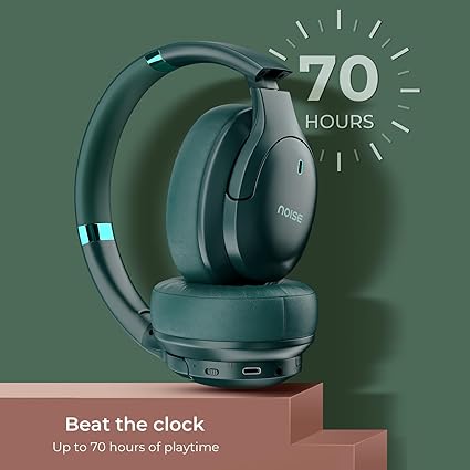 Noise Airwave Max 4 Wireless Over-Ear Headphones with 70H Playtime, ENC, 40mm Driver (Tropical Teal) - Rajputtrade