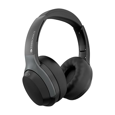 ZEBRONICS Duke Plus, Wireless Over Ear Headphone with ANC, ENC, Upto 70* Hours Backup (Black) - Rajputtrade