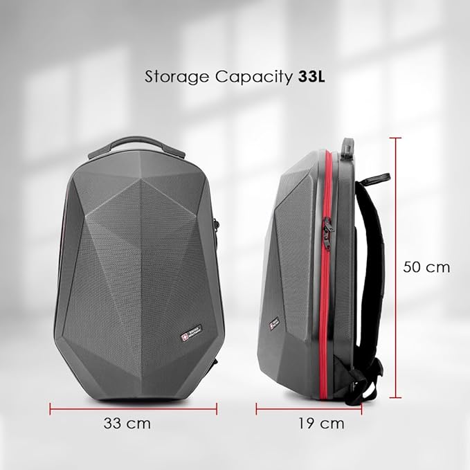 SWISS MILITARY Hard Shell Travel Backpack UFO, Alien Series Dimond Cut ABS Hardshell upto 15.6 Inch Laptop - Rajputtrade