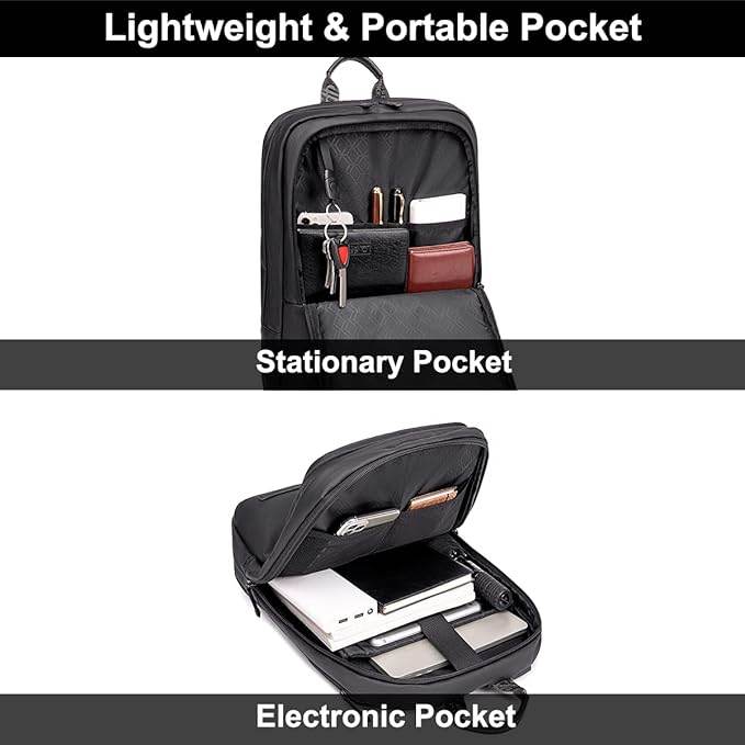 Arctic Hunter Slim Laptop Backpack for Men Women Lightweight 18L Expandable Backpack Shockproof 15.6" Laptop Pocket Water-resistant Daypack Computer Bag for Office Daily Casual College, Black - Rajputtrade
