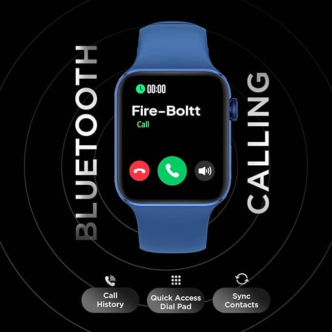 Fire-Boltt Visionary 1.78" AMOLED Bluetooth Calling Smartwatch with 368 * 448 Pixel Resolution, TWS Connection (Blue) - Rajputtrade