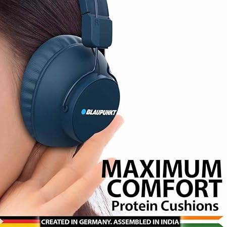 Blaupunkt Newly Launched BH41 Bluetooth Wireless Over Ear Headphones I Long Playtime I 40MM Drivers (Blue) - Rajputtrade
