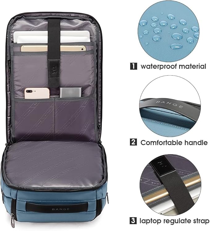 Red Lemon BANGE Captain 30L Business Smart Waterproof Backpack fit Upto 15.6 Inch Laptop Backpack with USB&Type-C Charging Port,Travel Durable Backpack for Men and Women - Rajputtrade