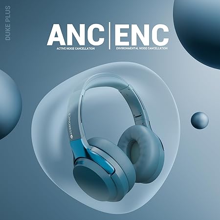 ZEBRONICS Duke Plus, Wireless Over Ear Headphone with ANC, ENC, Upto 70* Hours Backup (Black) - Rajputtrade