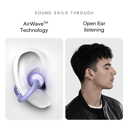 Noise Air Clips Wireless Open Ear Earbuds with Chrome Finish, AirWave™ Technology,Up-to 40H Playtime, Dual Device Pairing, Quad Mic with ENC,12mm Driver,BTv5.4 (3 Color options)