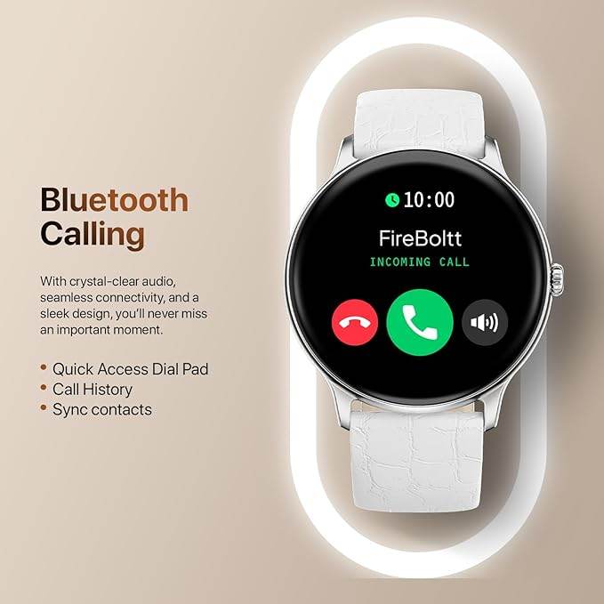 Fire-Boltt Phoenix Classic Smart Watch 1.39 inch Bluetooth Calling, Metal Body with 120+ Sports Modes, SpO2 (White) - Rajputtrade