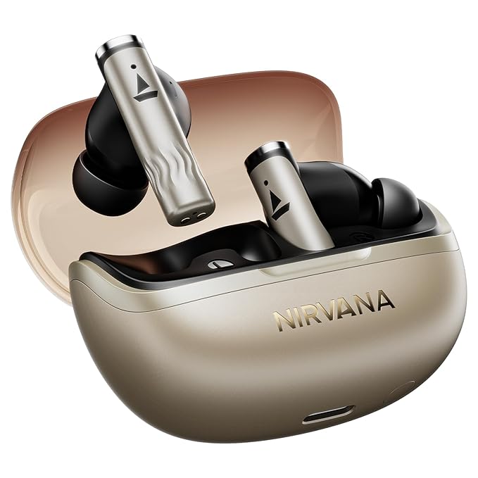 boAt Nirvana Zenith Pro (2025), 50dB Hybrid Adaptive ANC, Spatial Audio, Hi-Res Audio LDAC, 6Mics AI-ENx, 80 Hrs Battery, Bluetooth Earbuds, TWS Ear Buds Wireless Earphones with mic (3 Color Options)