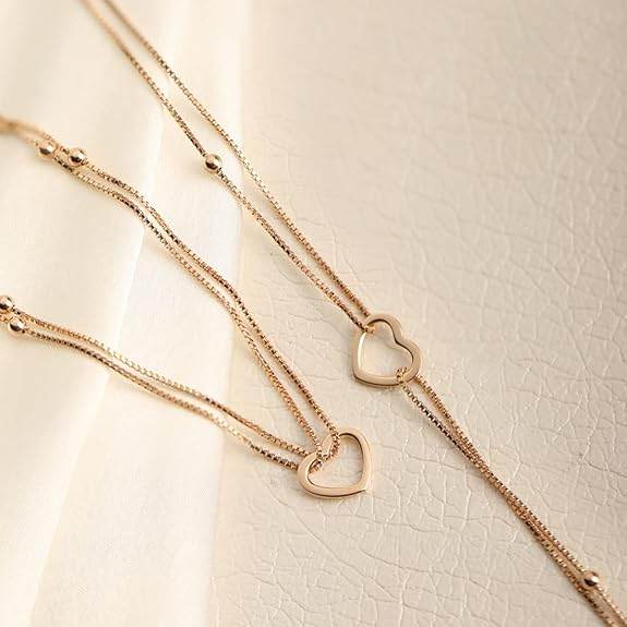 925 Sterling Silver Rose Gold Plated Anklet Pair for Women | Gift for Women & Girls | - Rajputtrade
