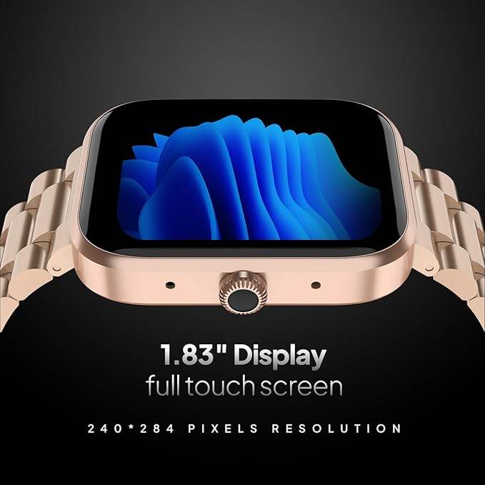 Fire-Boltt Encore Stainless Steel Smart Watch with 1.83” Full Touch Screen Display (Rose Gold) - Rajputtrade
