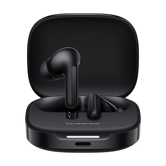 Redmi Buds 6, Dual Driver TWS in Ear Earbuds, 49dB Hybrid Active Noise Cancellation, 42 Hrs Playtime (Black) - Rajputtrade
