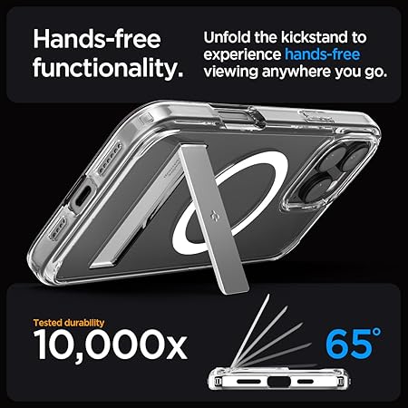 Spigen Ultra Hybrid S MagFit Back Cover Case Compatible with iPhone 16 Pro (TPU + Poly Carbonate | Crystal Clear)
