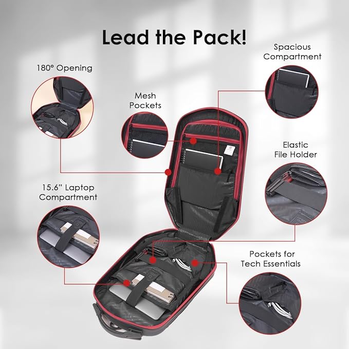 SWISS MILITARY Hard Shell Travel Backpack UFO, Alien Series Dimond Cut ABS Hardshell upto 15.6 Inch Laptop - Rajputtrade