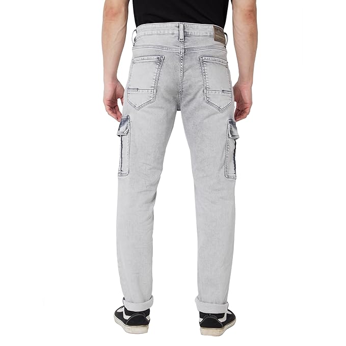 Spykar Men Light Grey Cotton Comfort Fit Narrow Length Clean Look High Rise Jeans (Trooper) - Rajputtrade