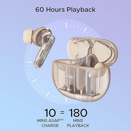 boAt Airdopes 191 ANC, 32dB ANC, Ambient Mode, 60HRS Battery, 4Mics ENx, in-Ear Detection, IWP Tech, Fast Charge, v5.3 Bluetooth Earbuds, TWS Ear Buds Wireless Earphones with mic (Pellucid Orange) - Rajputtrade