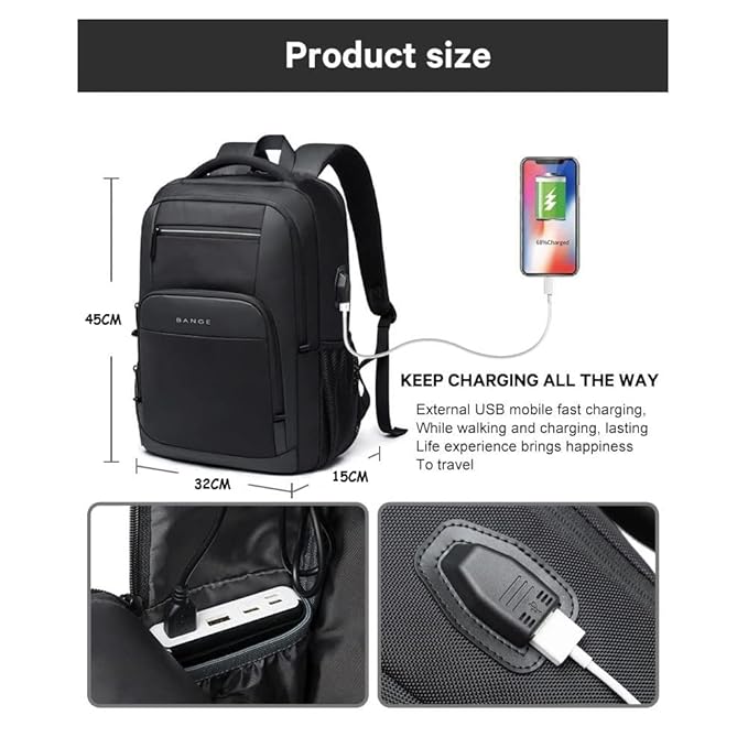 Red Lemon Swiss Cut Design 15.6" Laptop Backpack for Men and Women, Stylish 26L Capacity, USB Charging Port, Anti-Theft Pocket & Accessories Organizer - Rajputtrade