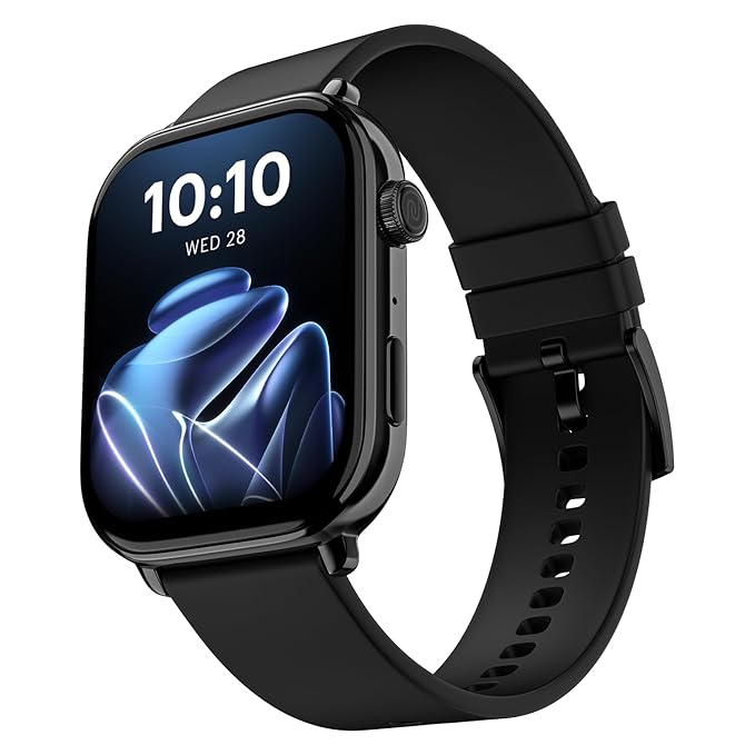Noise Pulse 4 Max Smart Watch, 1.96" AMOLED Display, Functional Crown, Health Suite (Jet Black) - Rajputtrade
