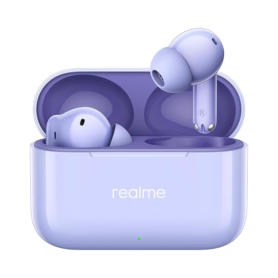 realme Buds T200 True Wireless Earbuds with Hi-Res Audio, 12.4mm Dynamic Bass Drivers, 32 dB ANC, Quad Mic, 45ms Latency, Upto 50 Hrs Playback (4 Color options)