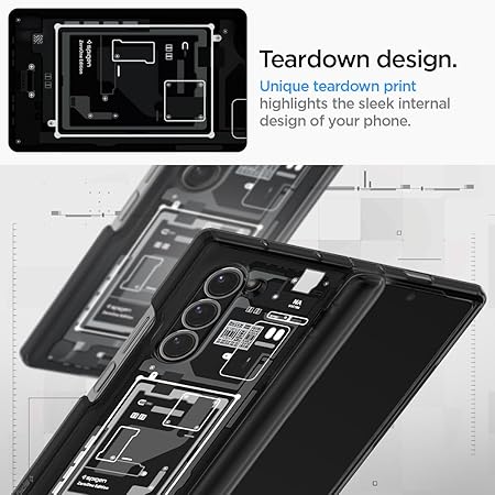 Spigen Ultra Hybrid Pro for Samsung Galaxy Z Fold 6 Case, Galaxy Z Fold 6 Back Cover - TPU+PC|Zero One Black