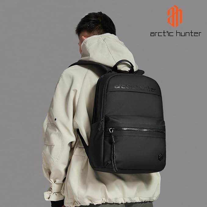 Arctic Hunter Compact Backpack for Men Women 21L Lightweight One-Day-Capacity 15.6" Laptop Bag Stylish Water-resistant Office Laptop Backpack for Casual College Daypack - Rajputtrade