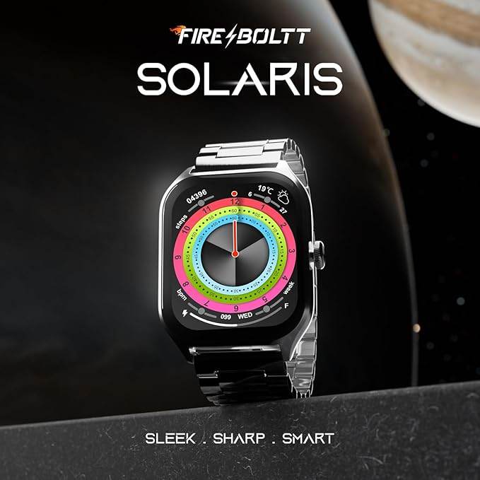 Fire-Boltt Solaris 1.78” AMOLED Always-on Display with 368 * 448 px Resolution, IP68 Water-Resistant (Silver) - Rajputtrade