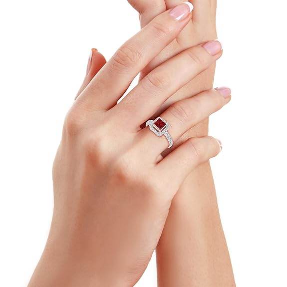 925 Sterling Silver 18K Gold and Rose Gold Plated Radiant Square Halo Ring | Gift for Women and Girls | - Rajputtrade
