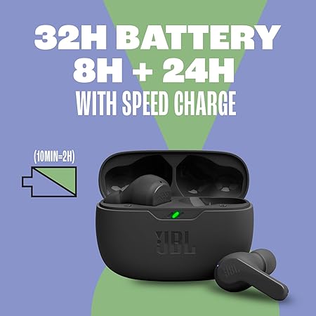 JBL Vibe Beam in-Ear Wireless Earbuds (TWS) with Mic,App for Customized Extra Bass Eq,32 Hours Battery&Quick Charge,Ip54 Water&Dust Resistance,Ambient Aware&Talk-Thru,Google Fastpair (Beige)