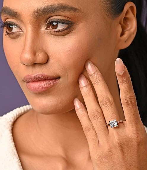 Pure 925 Sterling Silver Solitaire Finger Ring with Adjustable Band | Gift for Women Girls Wife Girlfriend | Multiple Design Options - Rajputtrade