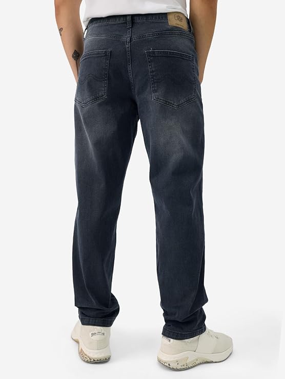 The Souled Store Denim: Dark Blue Men and Boys Buttoned Cotton Blend Straight Fit Jeans - Rajputtrade