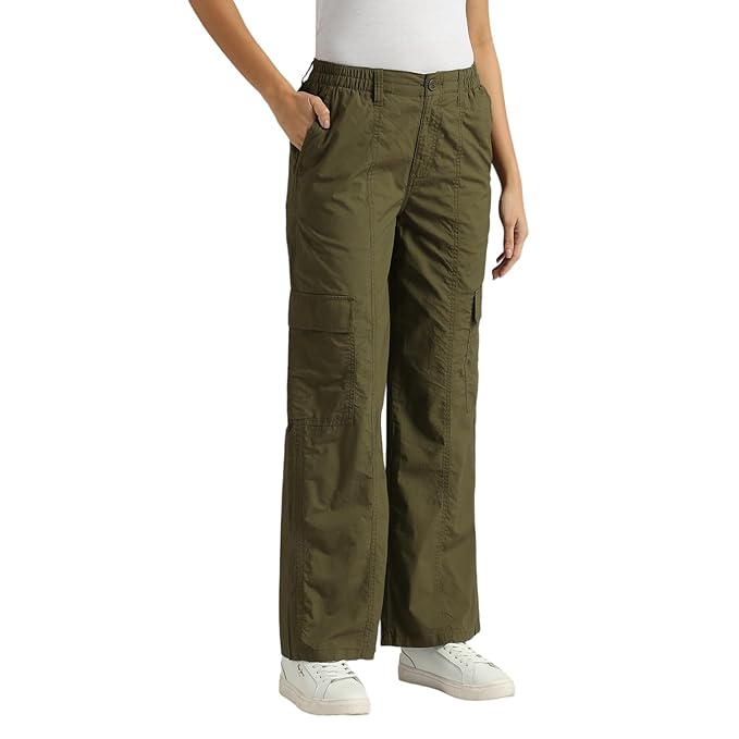 Women Relaxed Casual Pants, Dark Green (Size XL) - Rajputtrade